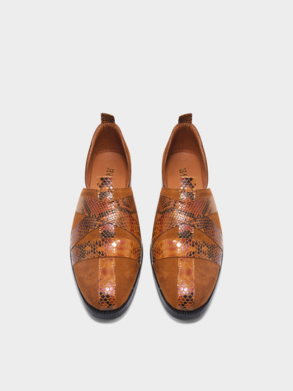 Printed Peshawari Sandals - Tan