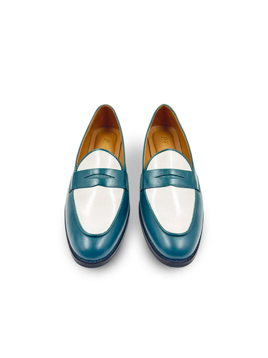 Old Money - Green Penny Loafers in Leather