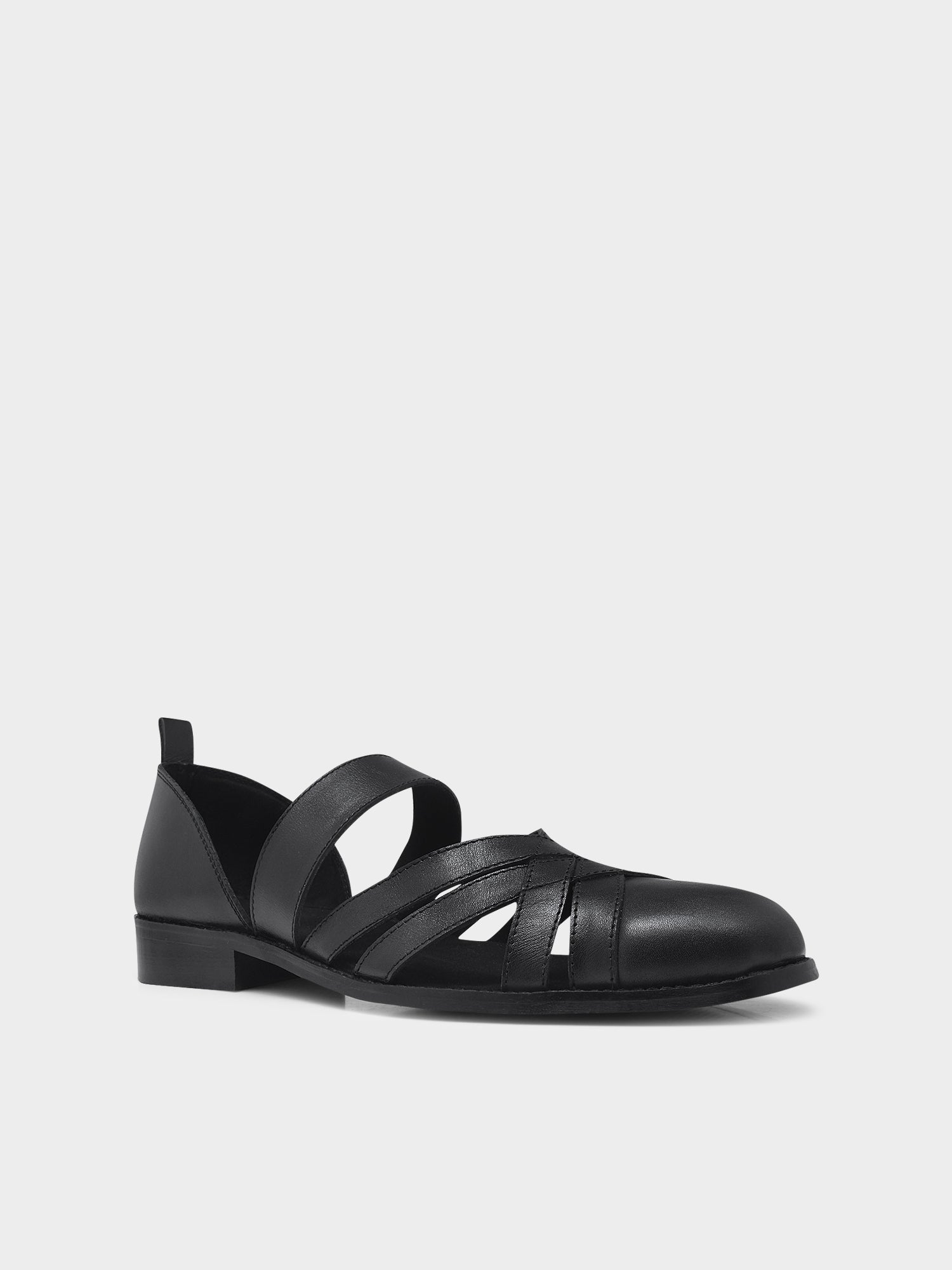 Men’s stylish black leather sandals for weddings and festive occasions
