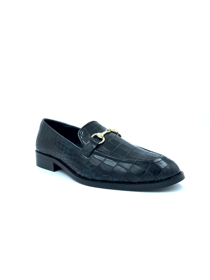 Regal Crocs Black - Premium Men's Designer Loafer (Mid Heel)