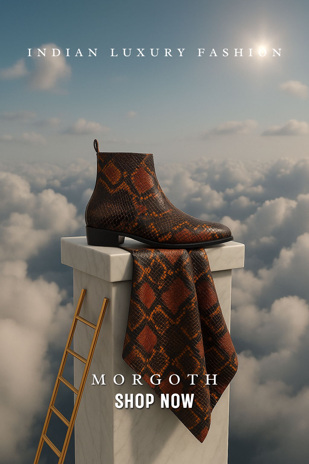 Morgoth - Python textured Men's Boots in cuban heel