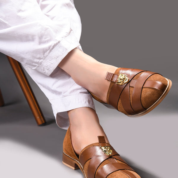 Lion Crest Leather Peshawari Sandals