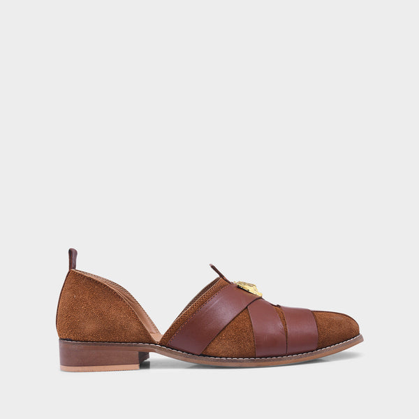 Lion Crest Leather Peshawari Sandals
