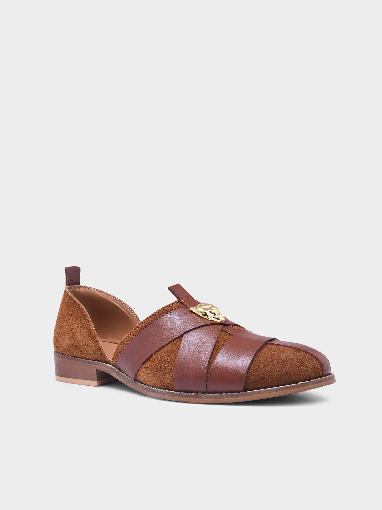 Lion Crest Leather Peshawari Sandals