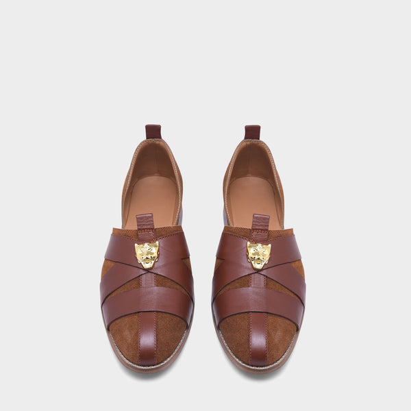 Lion Crest Leather Peshawari Sandals