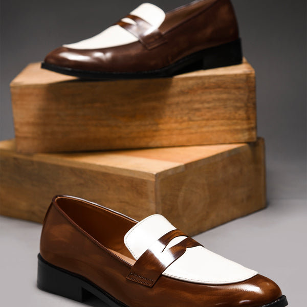 Classic Two-Tone Penny Loafers