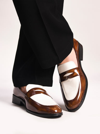 Classic Two-Tone Penny Loafers