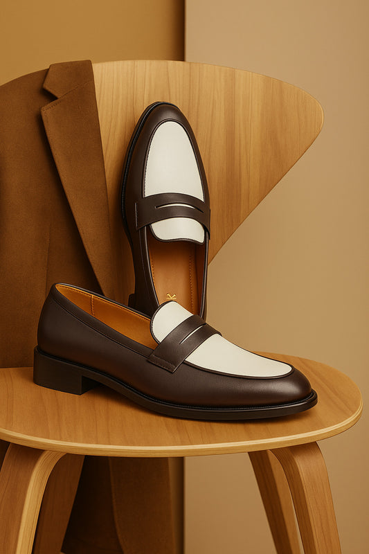 Old Money - Brown Penny Loafers in Leather
