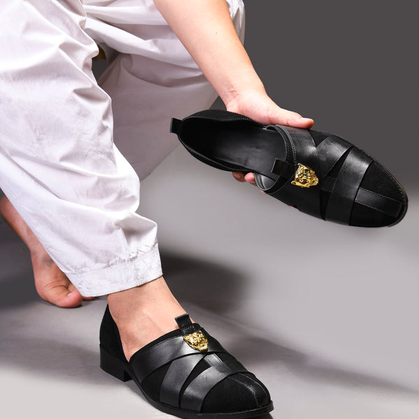 Peshawari Sandals Slip-Ons - Black