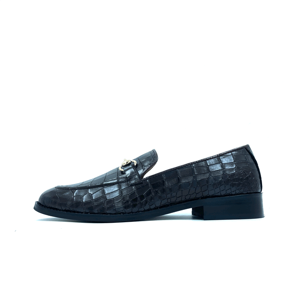 Regal Crocs Black - Premium Men's Designer Loafer (Mid Heel)