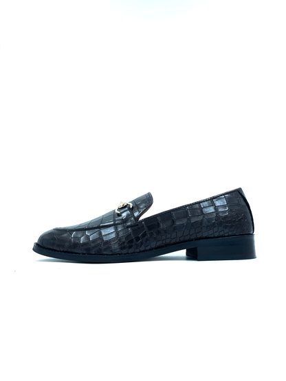Regal Crocs Black - Premium Men's Designer Loafer (Mid Heel)